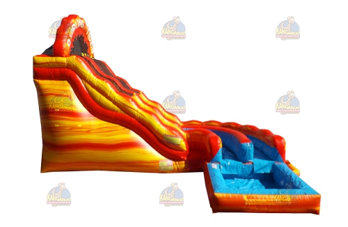 Lava Curve Slide with Pool